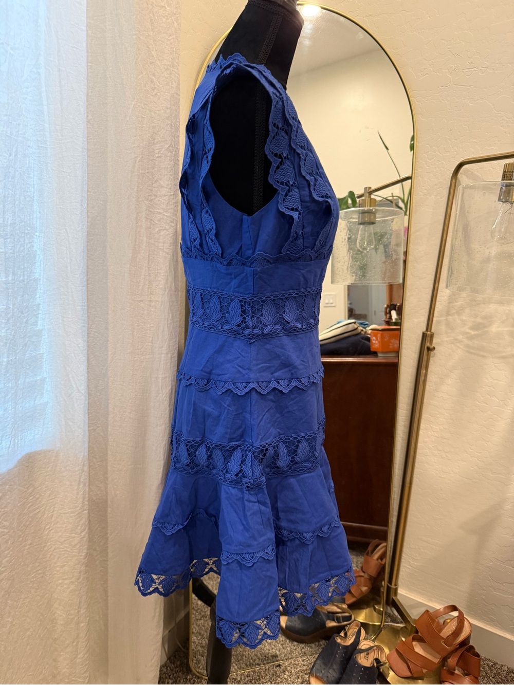 Endless Rose Royal Blue Lace Tiered Mini Dress - Picture 2 of 6